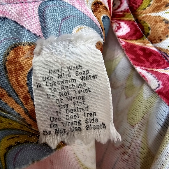 60's/70's Leslie Faye Original Phsysodelic Pinks Marble Sleeveless Maxi… - Picture 14 of 17